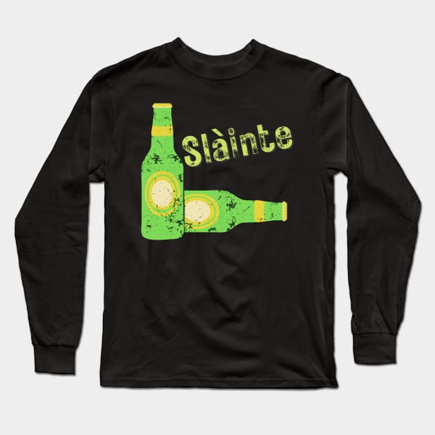 Slainte Beer Drink Up Long Sleeve T-Shirt by WearablePSA